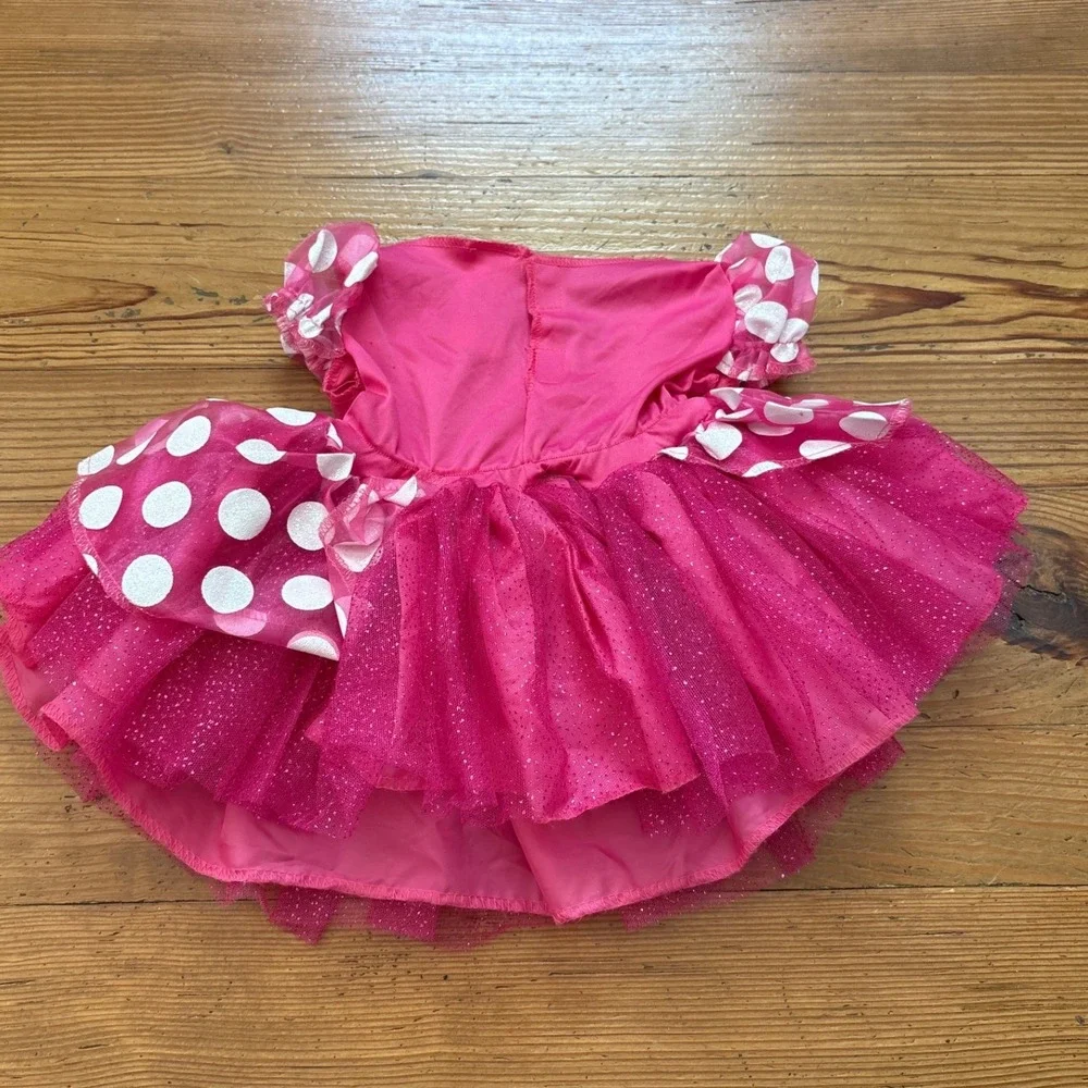 Disney Minnie Mouse Costume Kids Pink Polka Dot Tutu Dress SIZE 12-18 Months - Picture 4 of 5